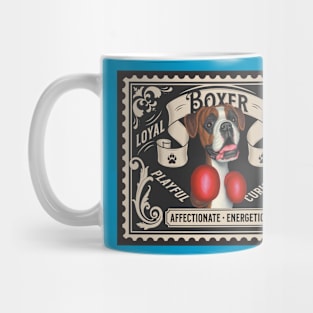 Funny Cute Boxer Dog Stamp Design Mug